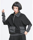 Contrast Panel Zip Collar Pullover